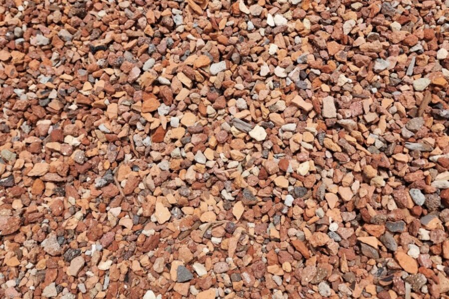 Crushed brick gravel
